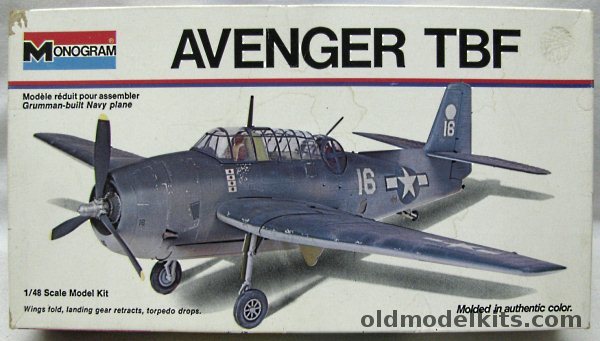 Monogram 1/48 Grumman TBF Avenger - White Box Issue, 6829 plastic model kit